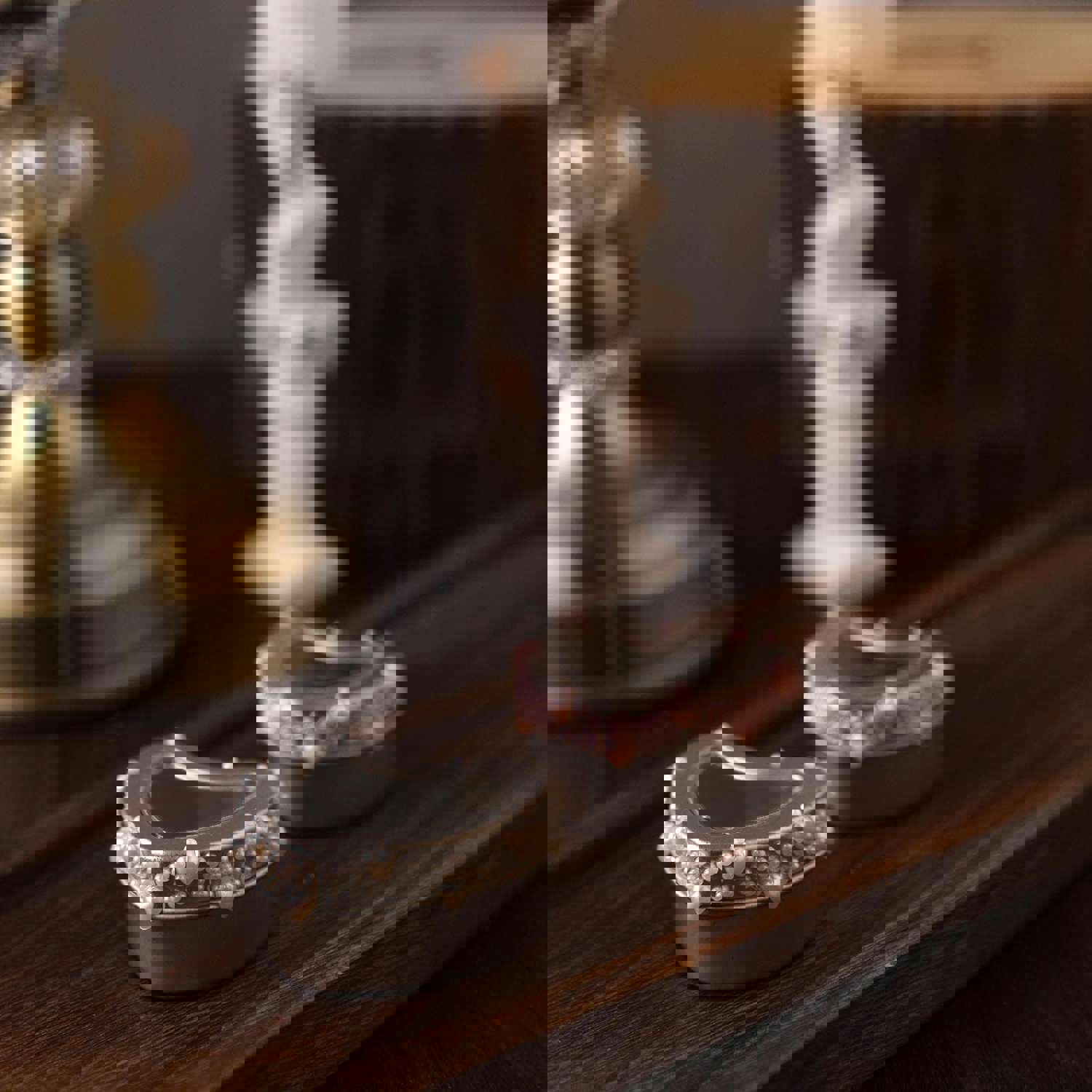 Blush Self Adhesive Craft Rhinestone Trim Strips with Heart Pearl Embellishment