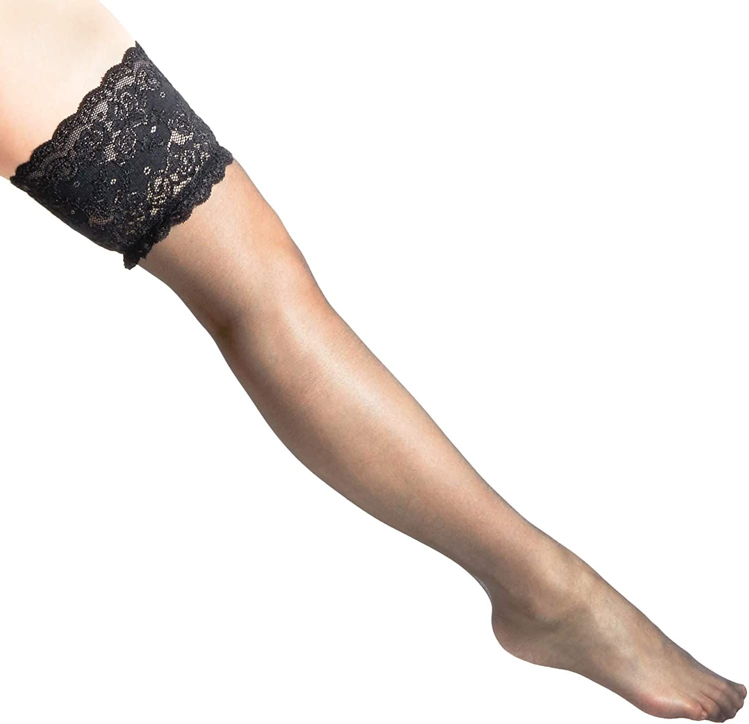 Women's Thigh High Stockings with Ruffles and Pink Bow (One Size, 2 Pairs)