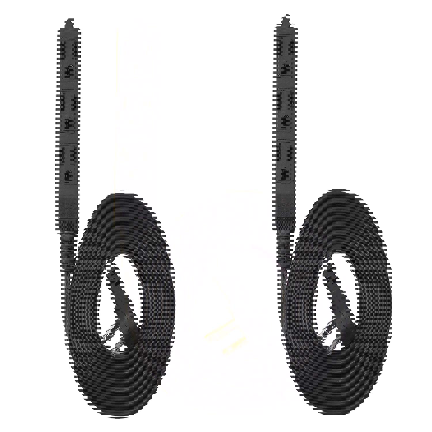 Electes UL-Listed 3-Prong Flat Angled Extension Cord for Indoor Use - Space-Saving Design