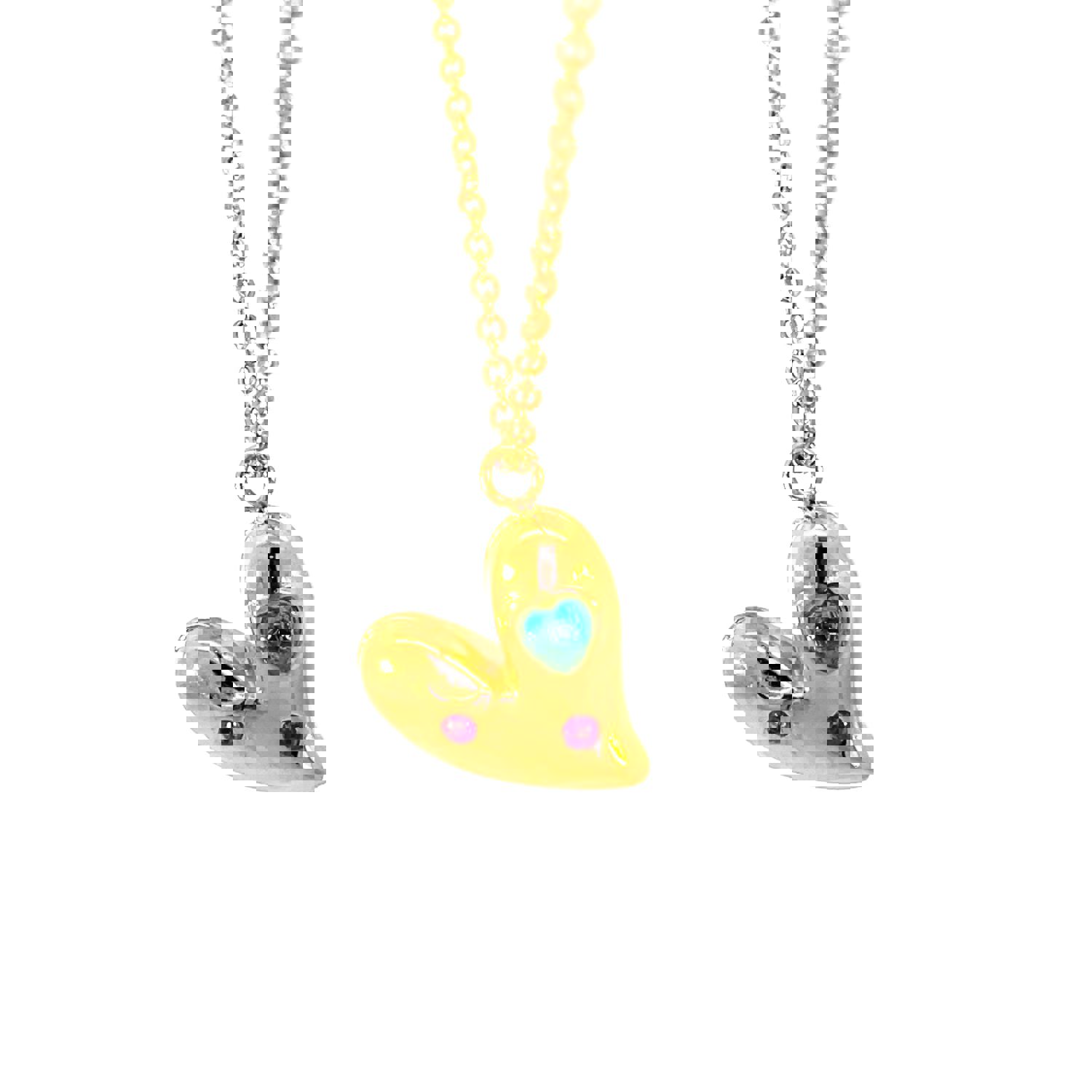 Abigail Heart Necklace with CZ Accents - Trendy & Hypoallergenic