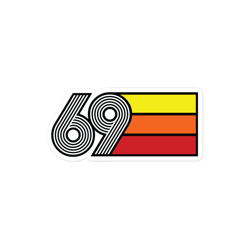 69 - 1969 Retro Tri-Line Decal Bubble-Free Vinyl Stickers