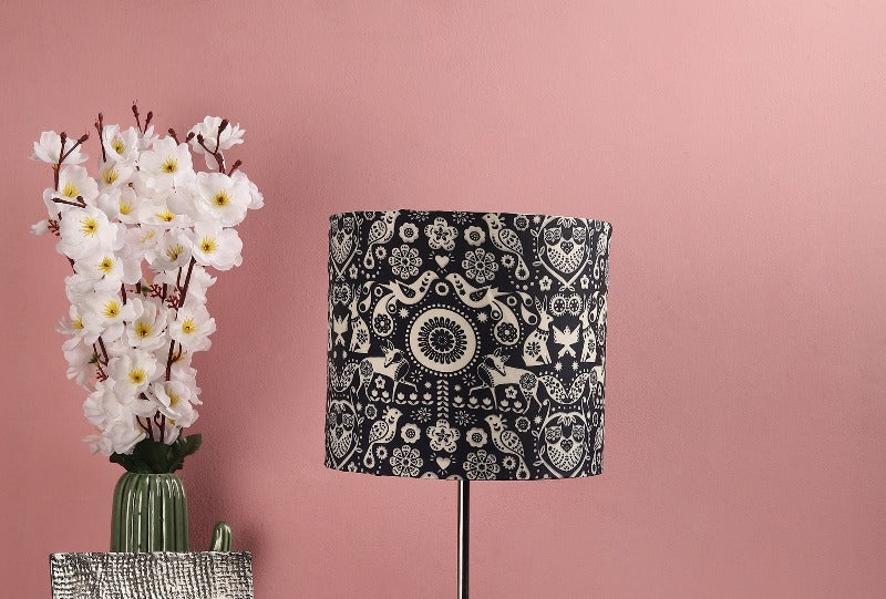 BTR CRAFTS Nandi Floral Drum Lamp Shade, Cotton Fabric, Handcrafted, Multiple Colors Available
