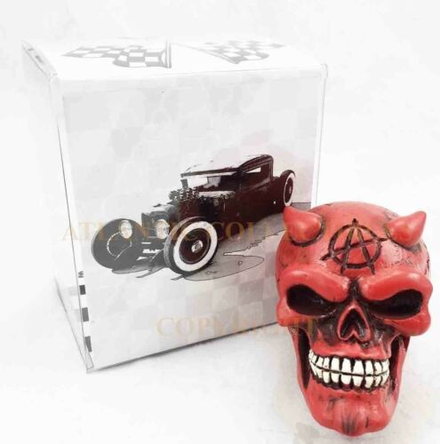 Red Horned Devil Demonic Skull Car Shift Knob