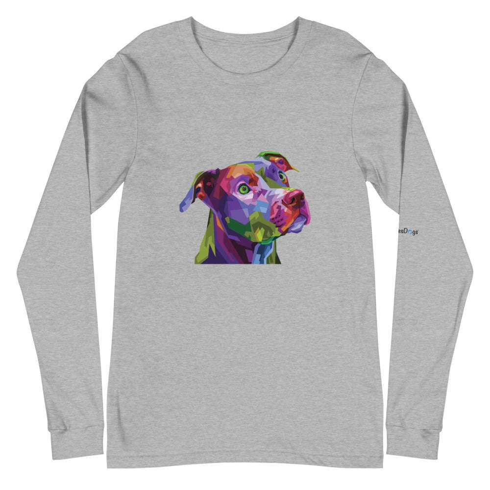 Pit Bull Pop Art Long Sleeve Tee - Unisex Soft Cotton Shirt