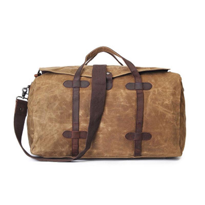 Men's Waxed Canvas Weekender Bag - Durable Travel & Overnight Bag