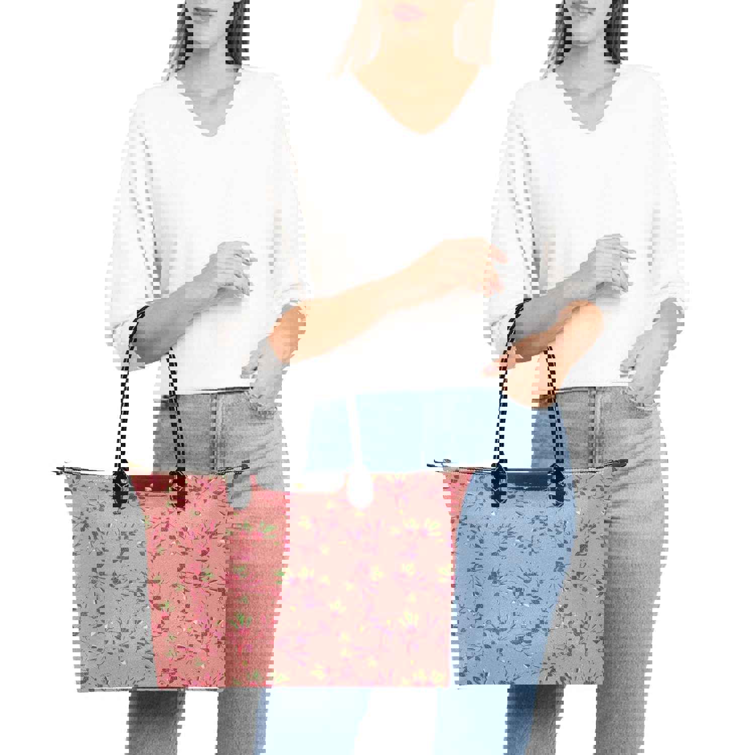 Swift Floral Peach Rouge Remix Single-Shoulder Lady Handbag