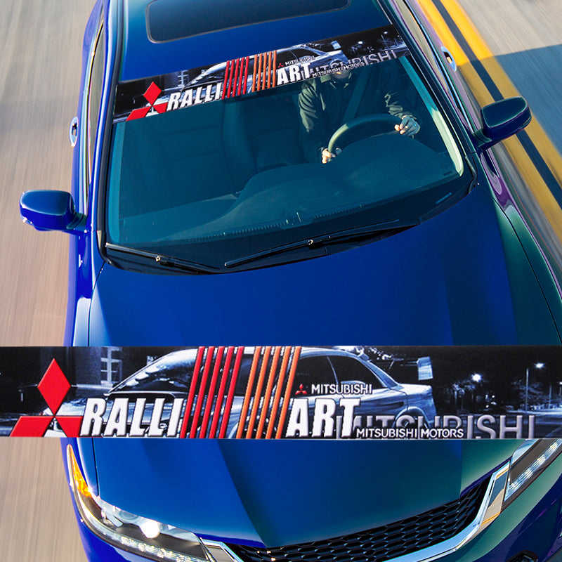 Premium Reflective Windshield Banner Decal Sticker for MITSUBISHI RALLIART EVO ECLIPSE