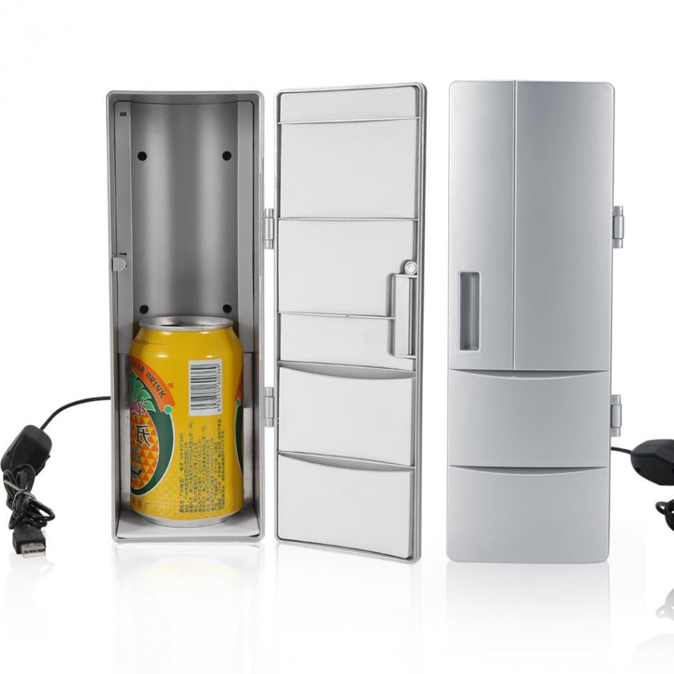Compact Mini USB Fridge Freezer for Cans, Drinks, and Beer - Portable Cooler & Warmer for Car and Office
