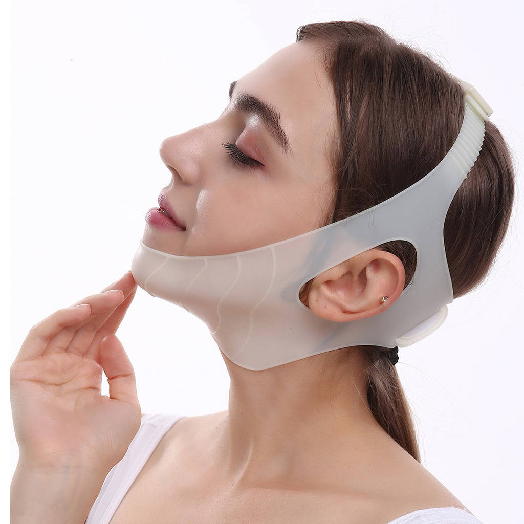 Women's Chin Cheek Silicone Face Slimming Bandage Lift Up Belt