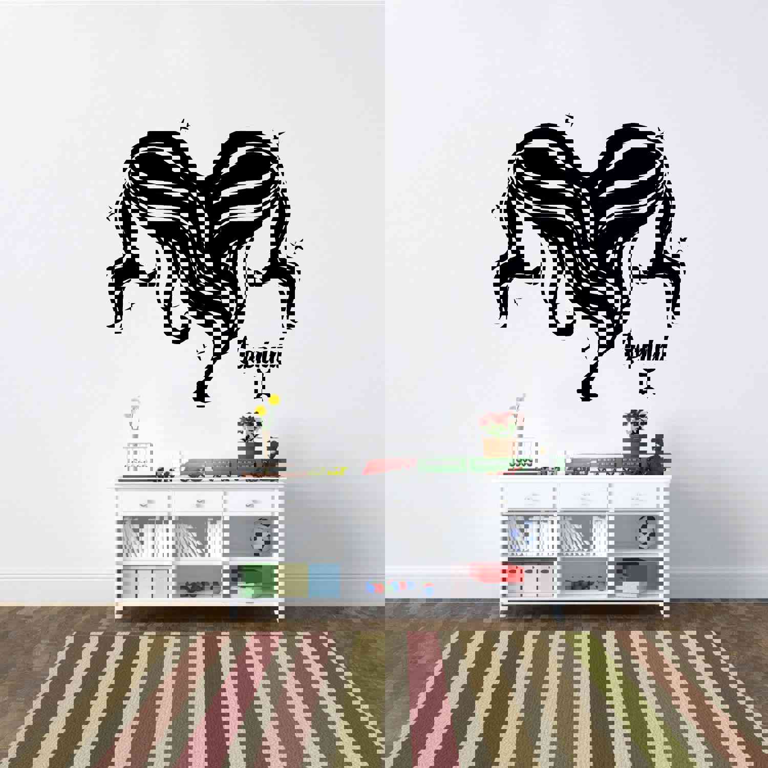 Gemini Twin Two Face Silhouette Air Sign Horoscope Vinyl Wall Art Sticker Decal