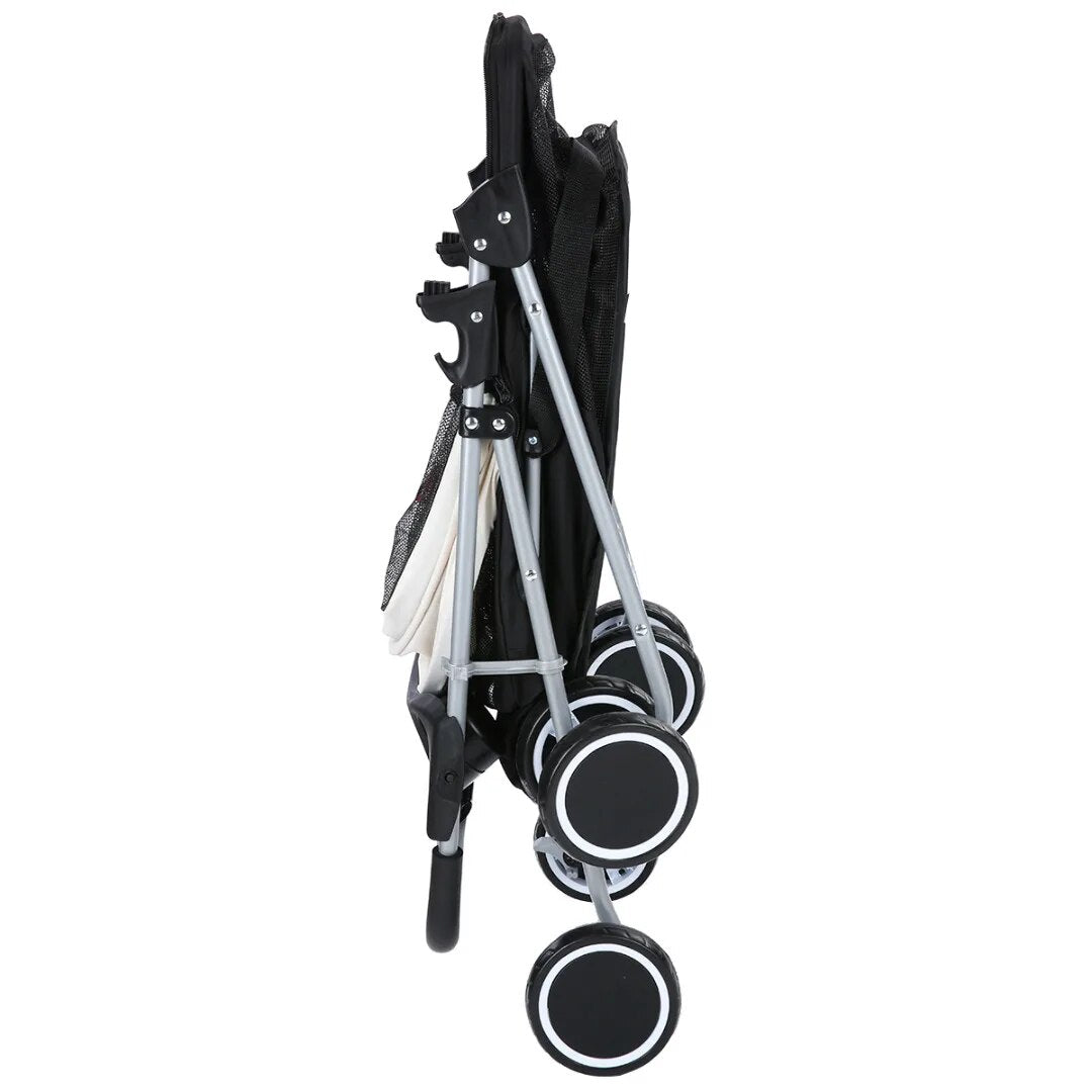 Premium 4-Wheel Pet Stroller with Spring Damping Design for Dogs and Cats