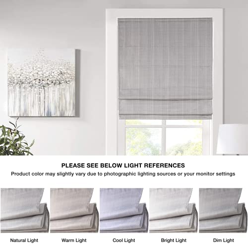 Madison Park Galen Cordless Roman Shades - Grey, 31 x 64, Room Darkening, Energy Efficient