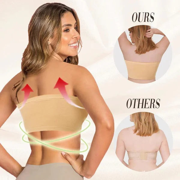BETTYBRA® Women Bandeau Bra Padded Strapless Bralette Bra Seamless Bandeau Tube Top Bra (BUY 1 GET 2 FREE)