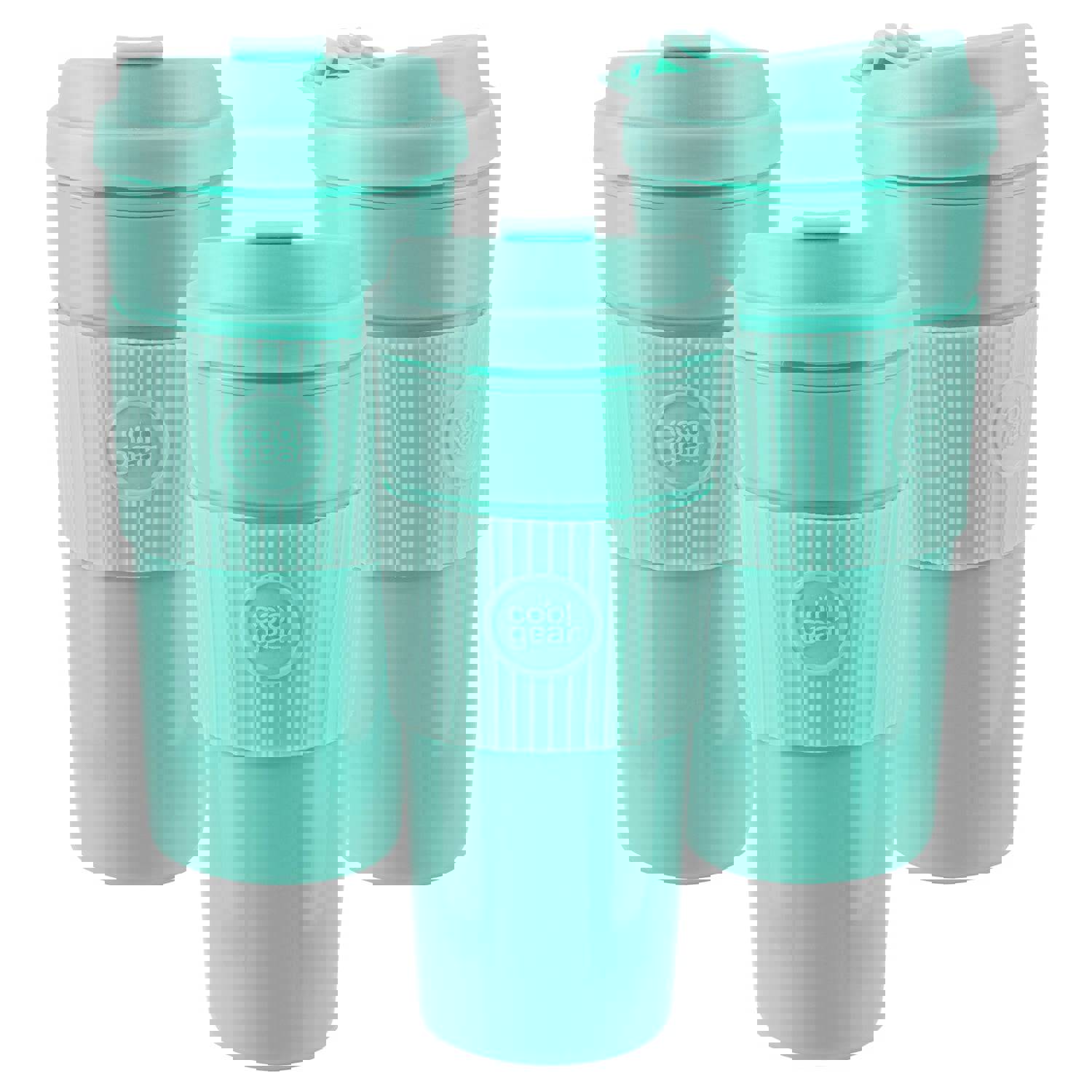 Cool Gear 3-Pack Eco 2 Go Coffee Mug with Protective Removable Band | Dishwasher Safe & Spillproof