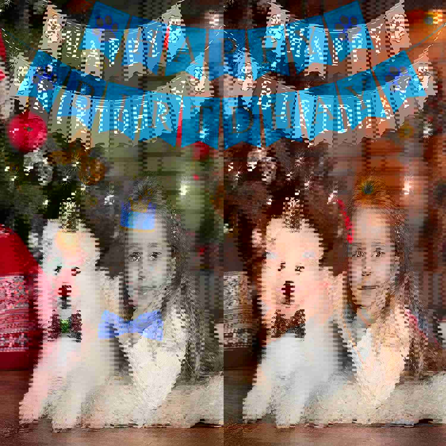 Selemoy Dog Birthday Party Supplies Set with Hat, Bandana, Bow Tie, and Decorations