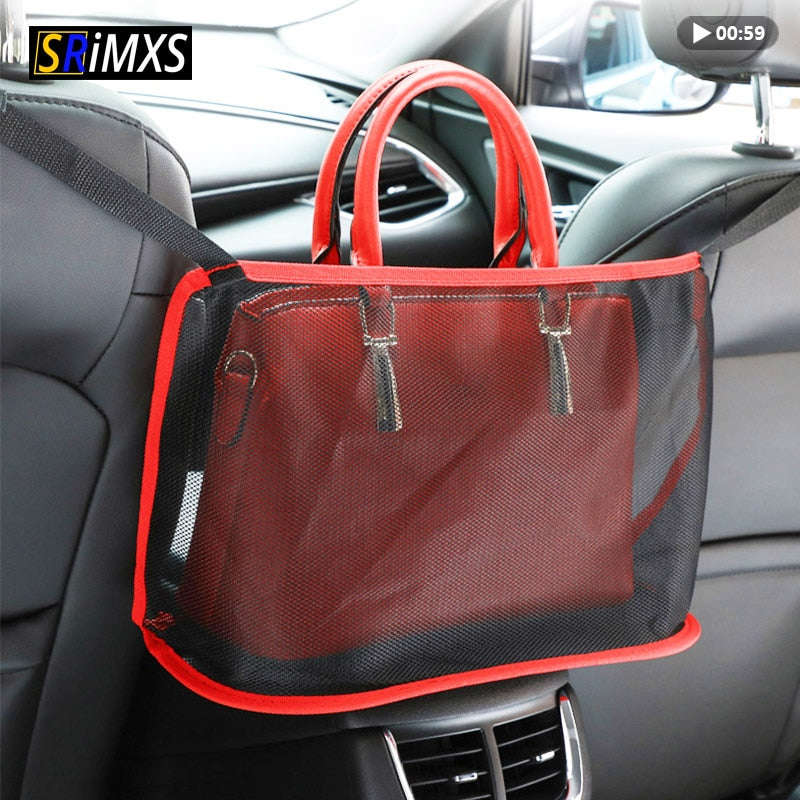 Universal Car Net Pocket Handbag Holder - Multifunction Seat Gap Storage Organizer
