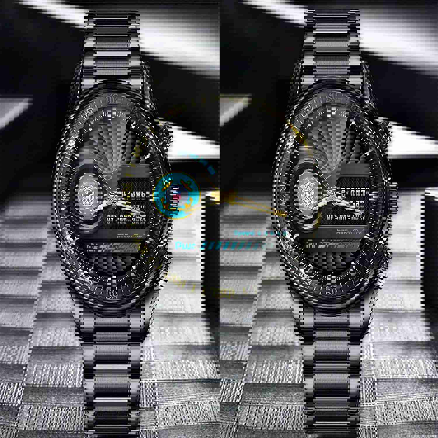 U.S. Coast Guard Fashion Watch - Duty Honor Courage Black Wrist Watch, Personalized Military Gift