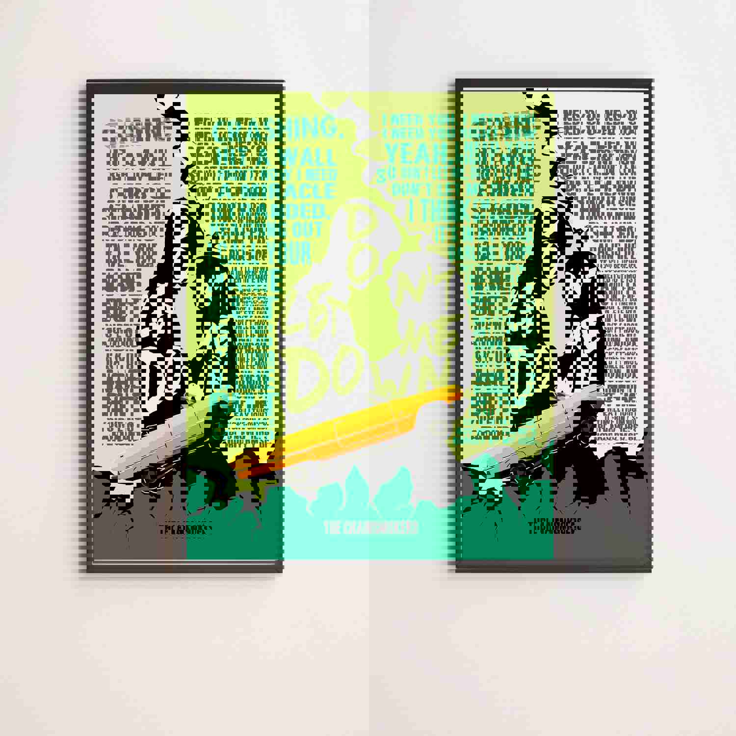 The Chainsmokers - Don't Let Me Down - Song Lyric Wall Print - 11 x 14 Rock Music Word Art with Yellow Convertible Image - Ready to Frame