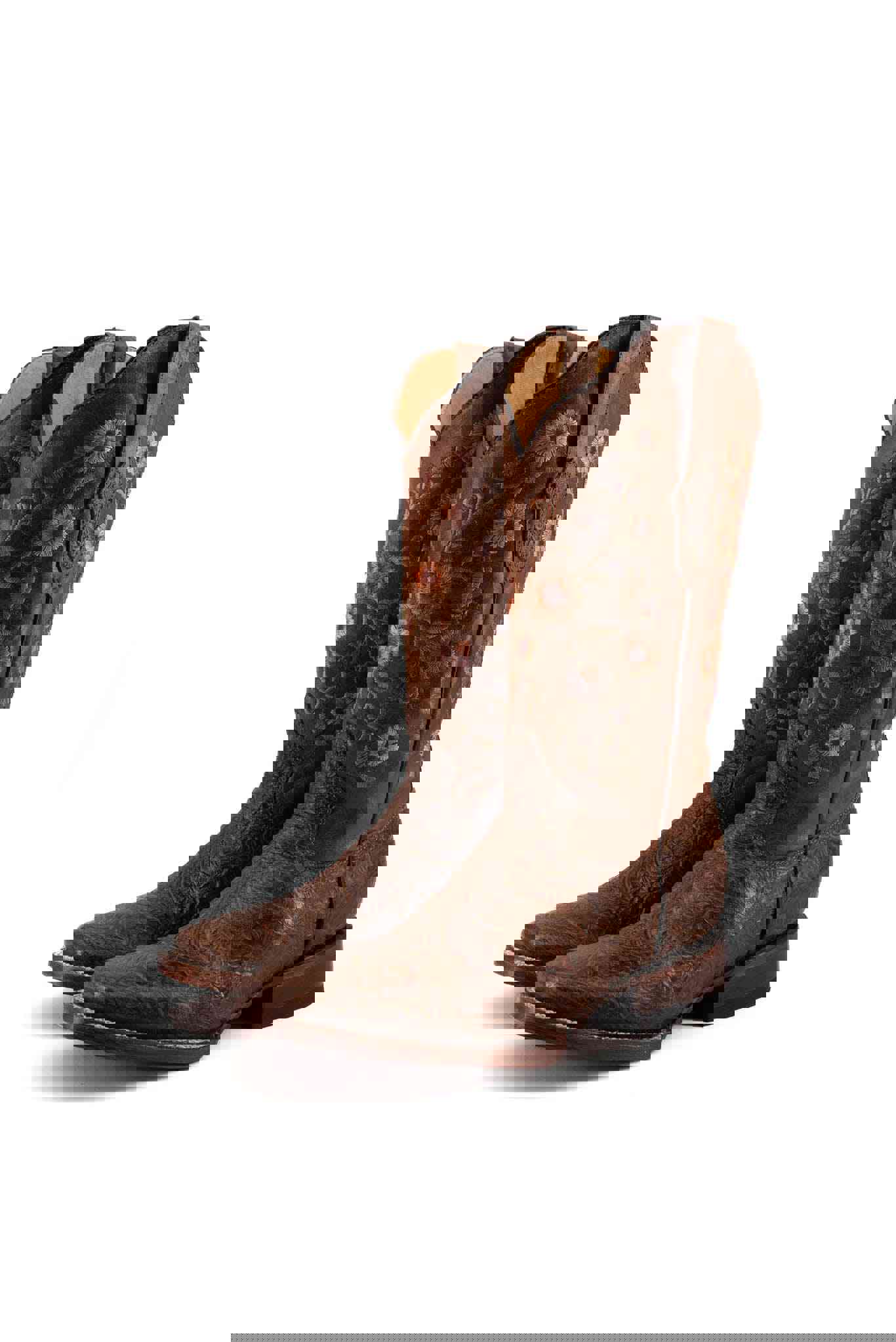 Gema Rameado Cedro Cuero Bulldog Cowgirl Boots