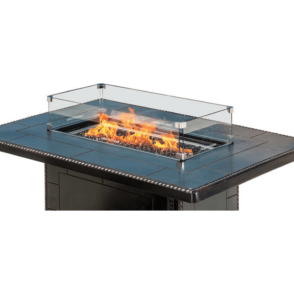 AZ Patio Heaters Rectangle Glass Fire Pit Wind Guard