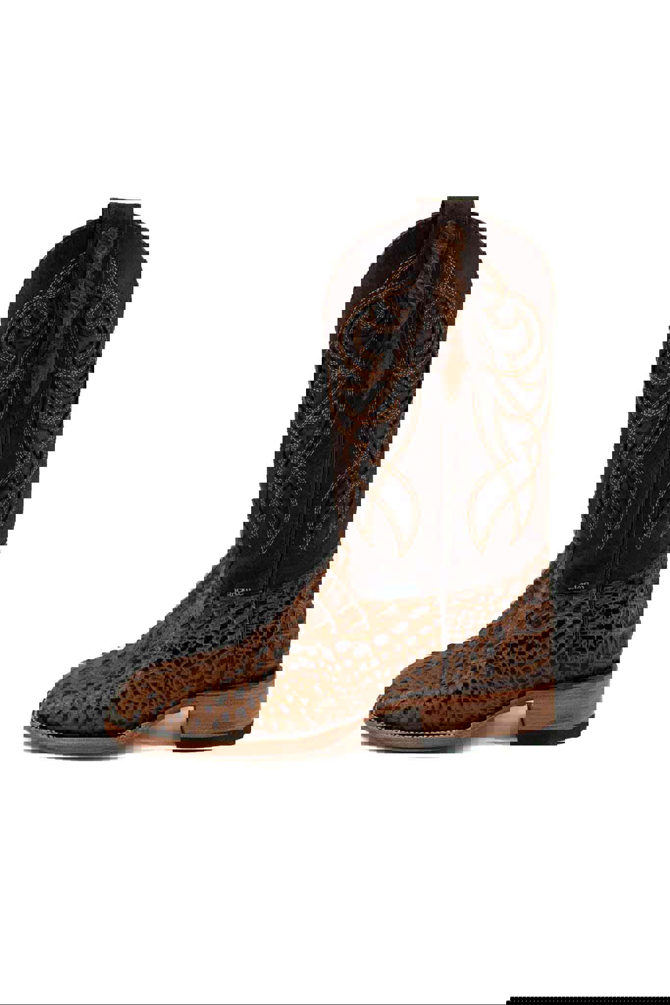 Imit. Fuscus De Cocodrilo Cowboy Boot - Genuine Leather Square Toe