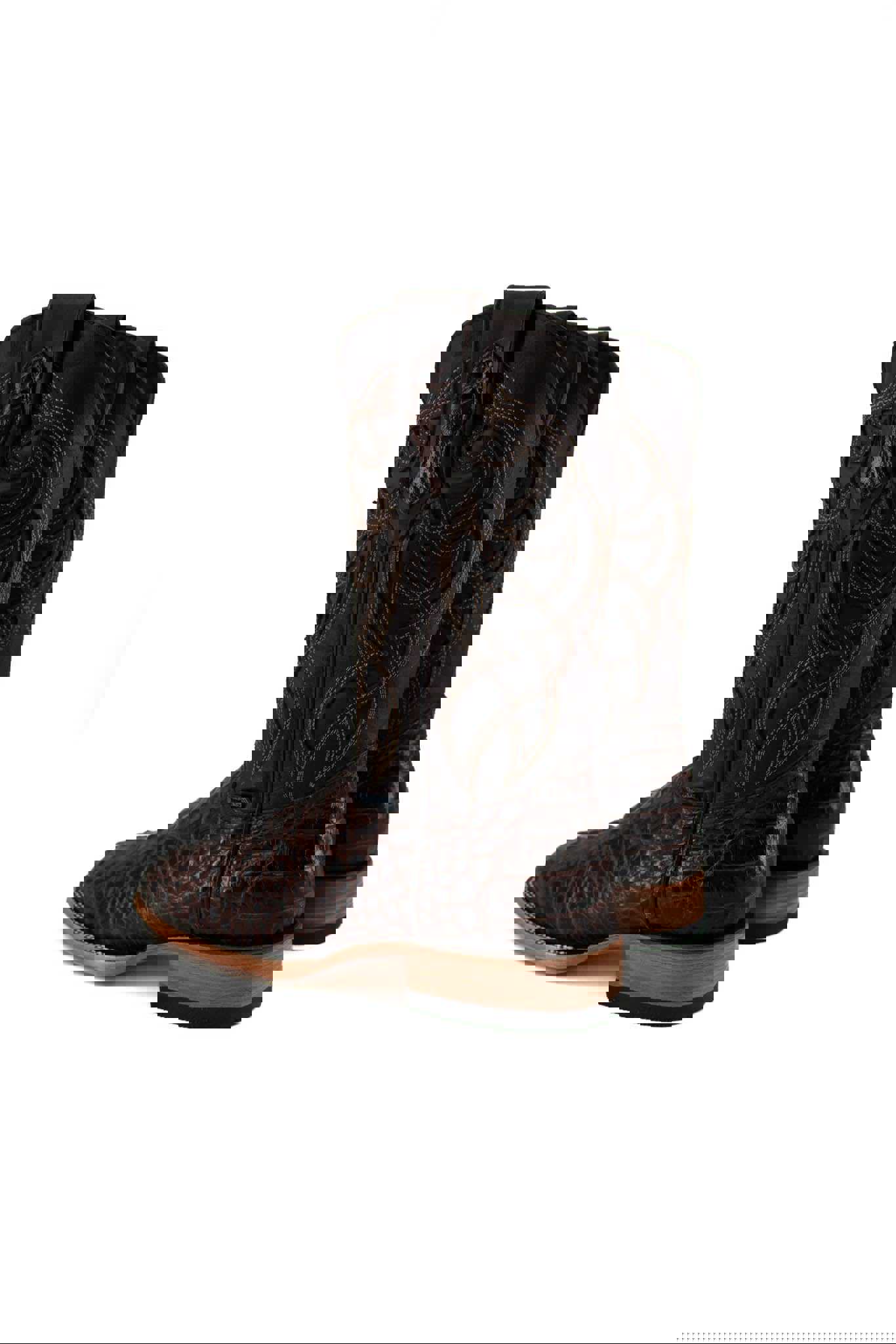 Imit. Fuscus De Cocodrilo Cowboy Boot - Genuine Leather Square Toe