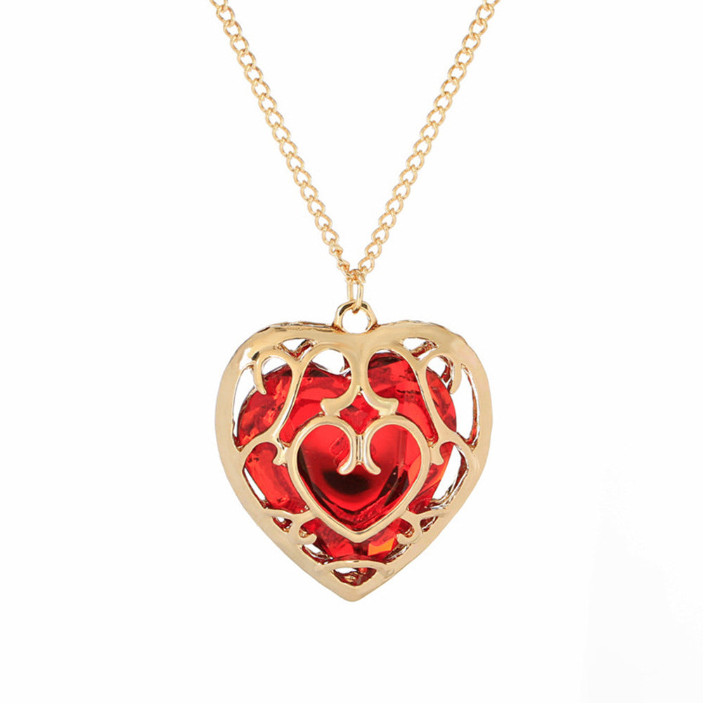 The Legend of Zelda Link Cosplay Pendant Necklace - Heart Container Chain Jewelry for Women and Men