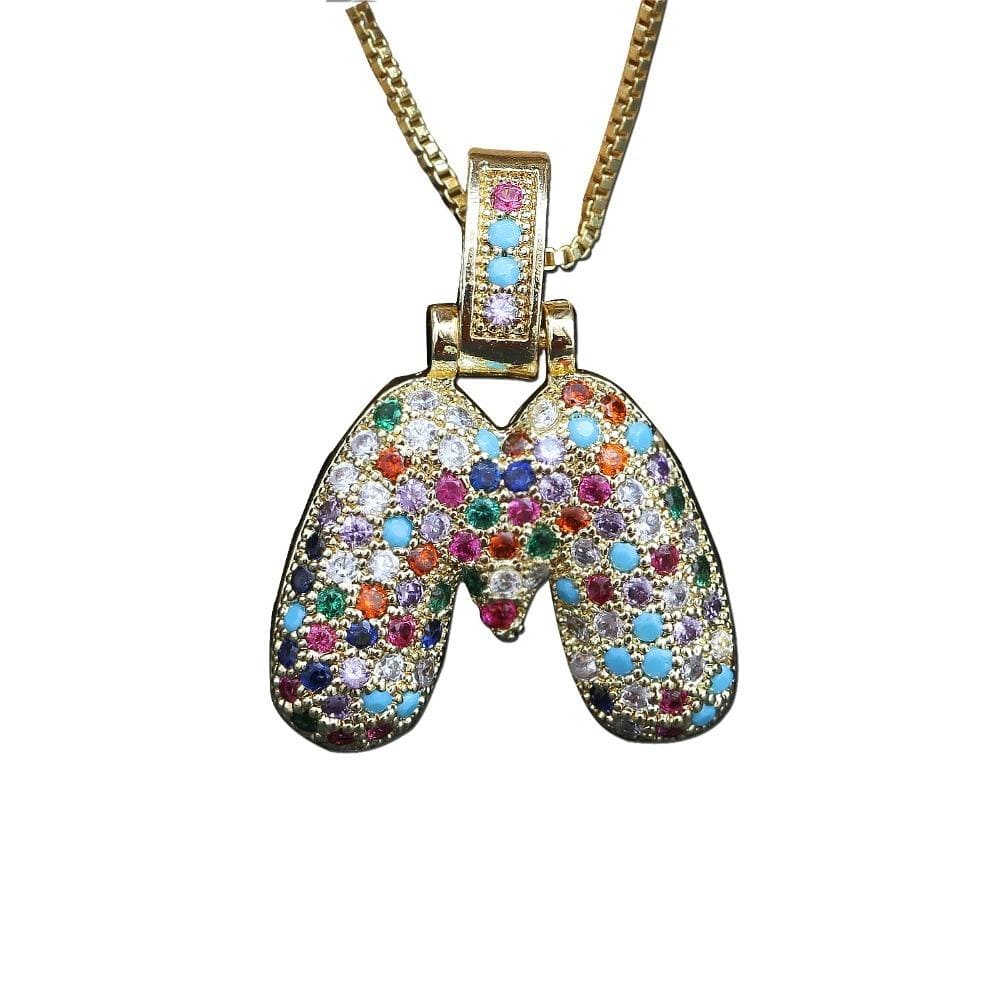 The Bubbly Initial Rainbow Necklace