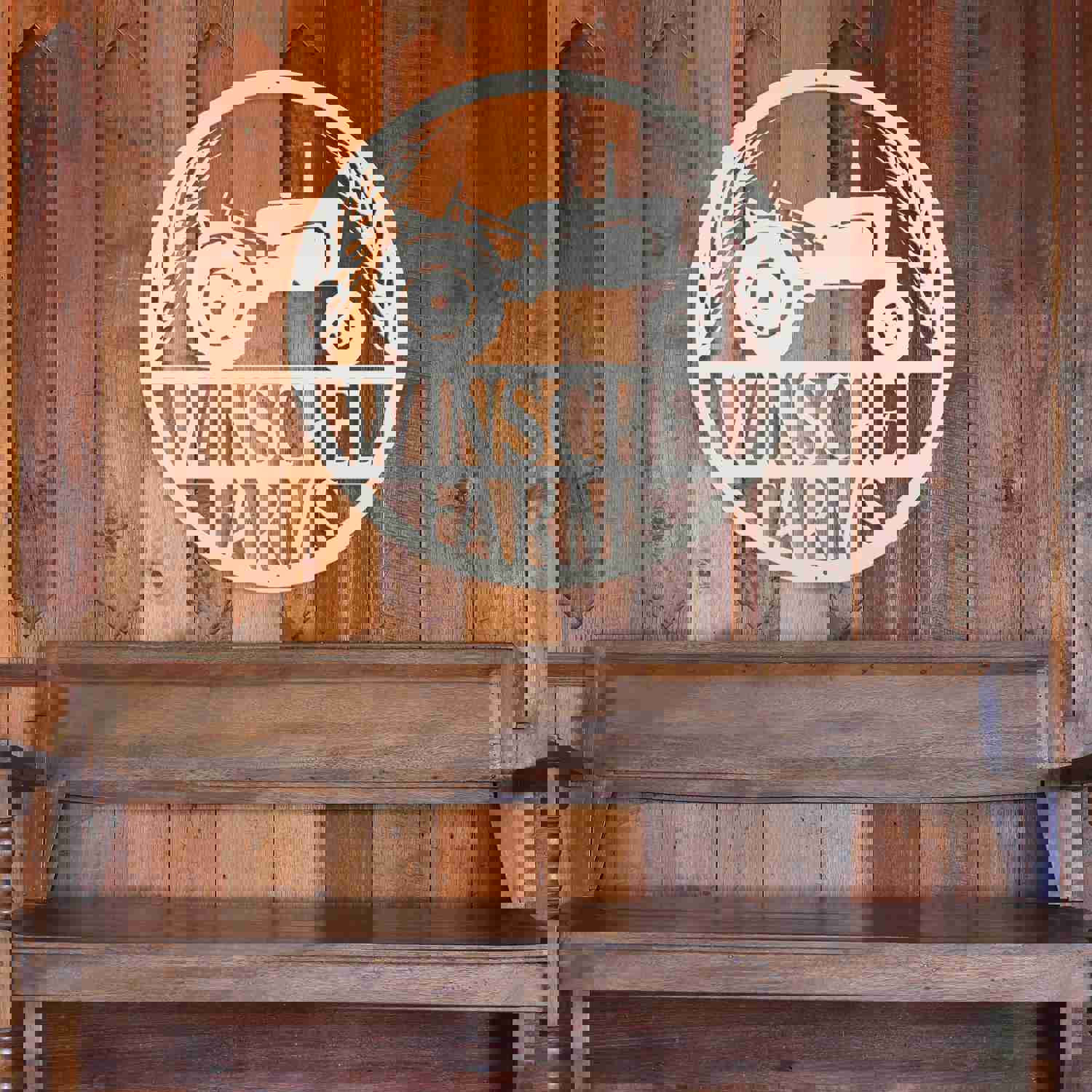 Personalized Tractor and Wheat Metal Sign - Custom Farm Decor for Indoor & Outdoor Use
