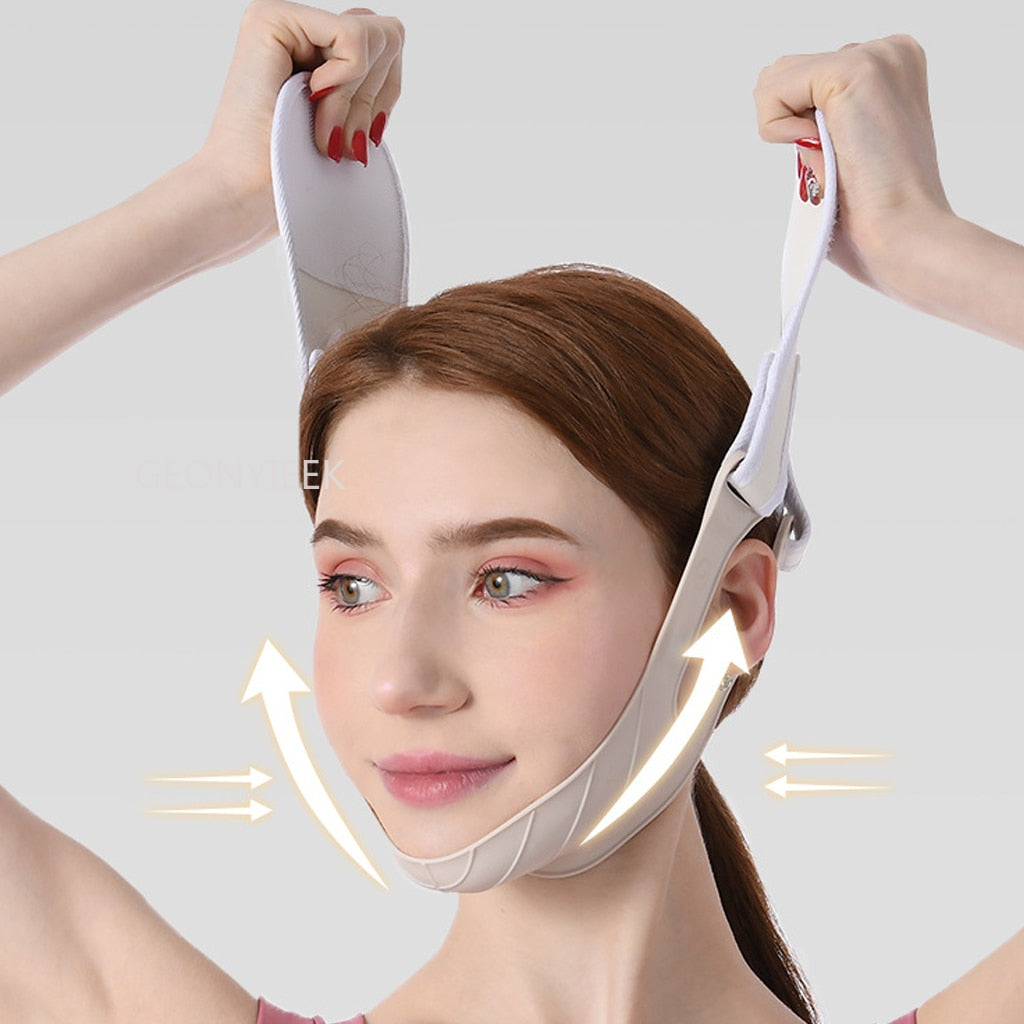 Women's Chin Cheek Silicone Face Slimming Bandage Lift Up Belt
