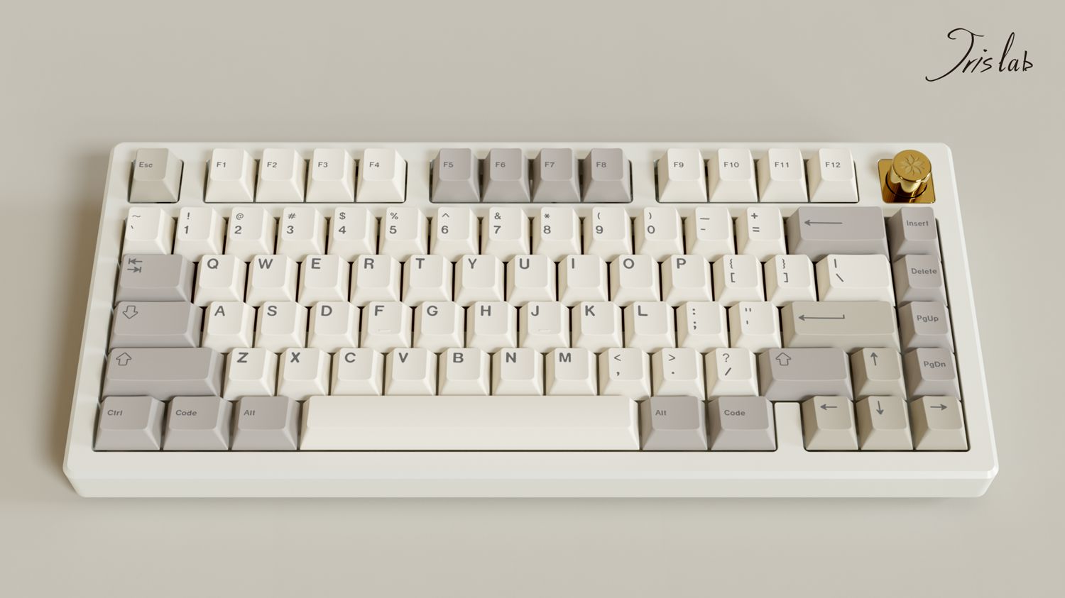 Jris75 PCB Gasket Mount Keyboard Kit - Milky-White (PVD Weight)