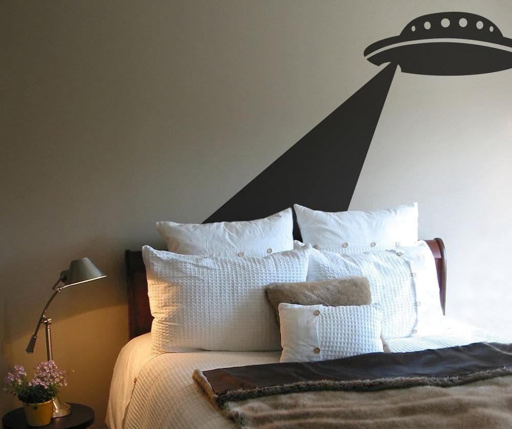 Vinyl Wall Decal Sticker Abducting UFO #OS_MB1133 - Removable & Easy to Apply