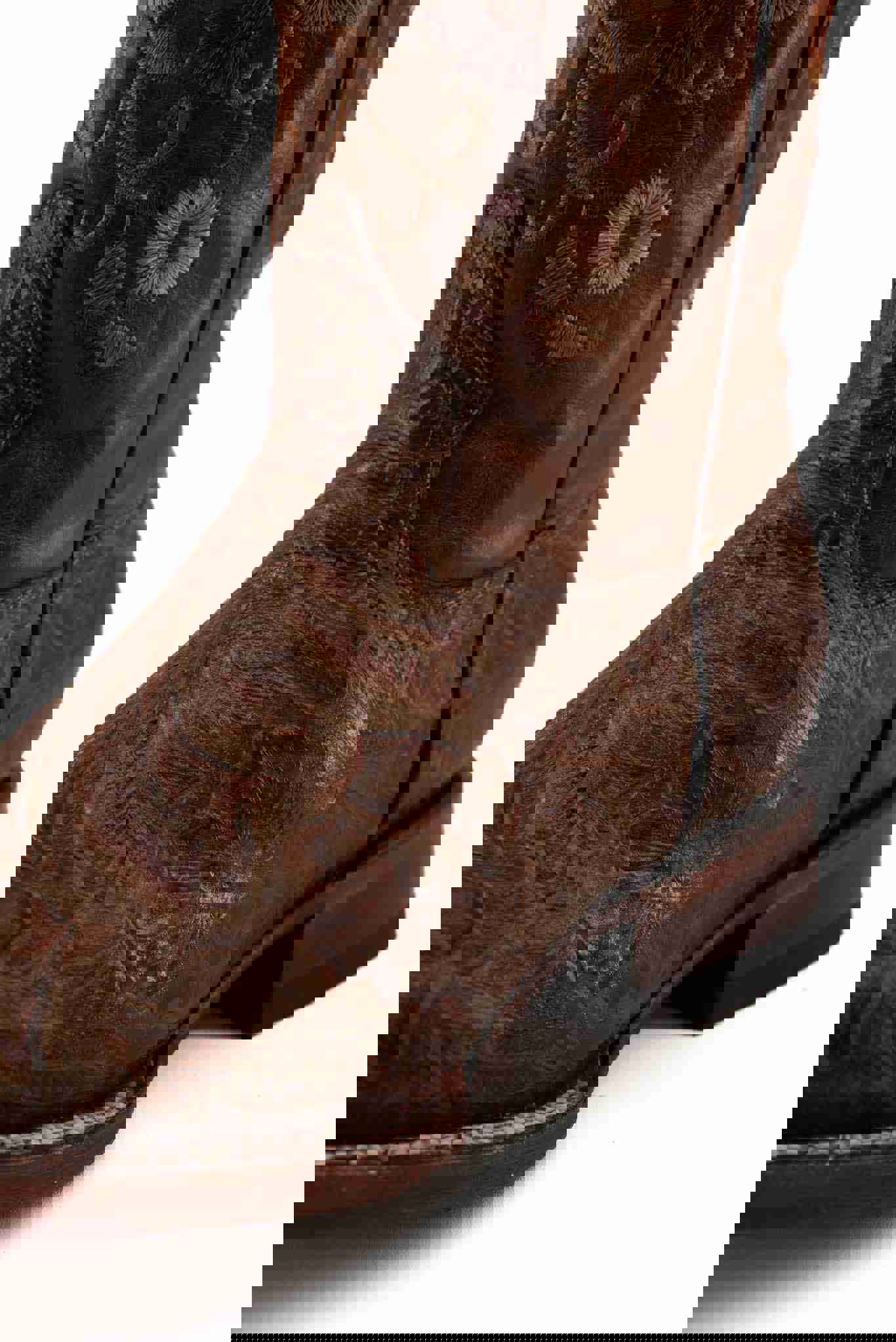 Gema Rameado Cedro Cuero Bulldog Cowgirl Boots