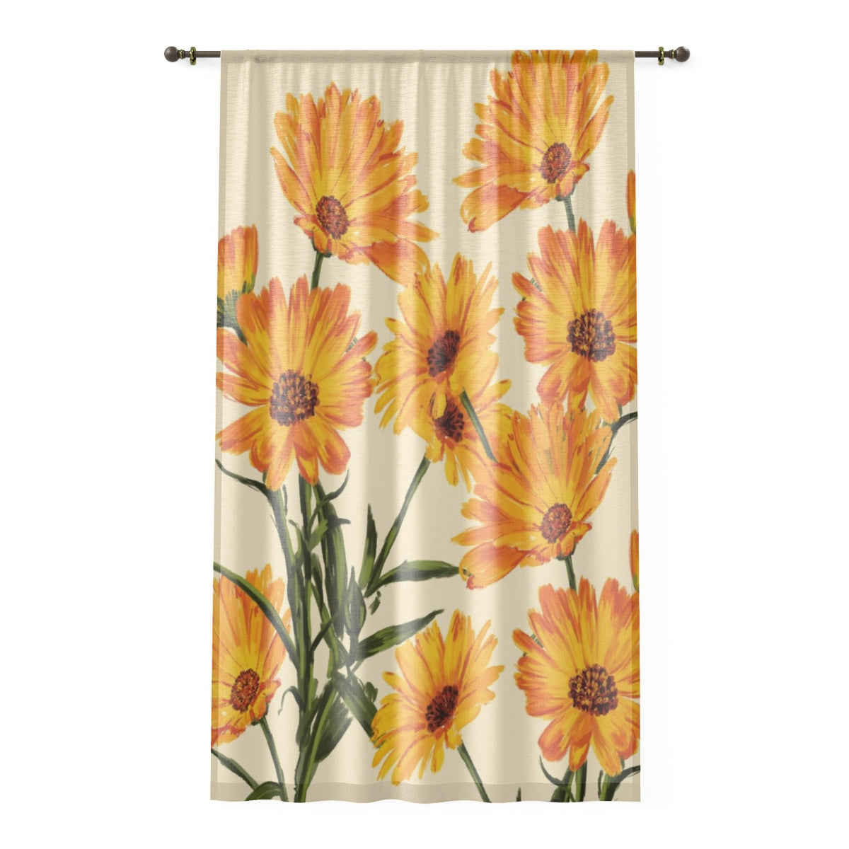 SUMMER FLOWERS - SHEER Window Curtain