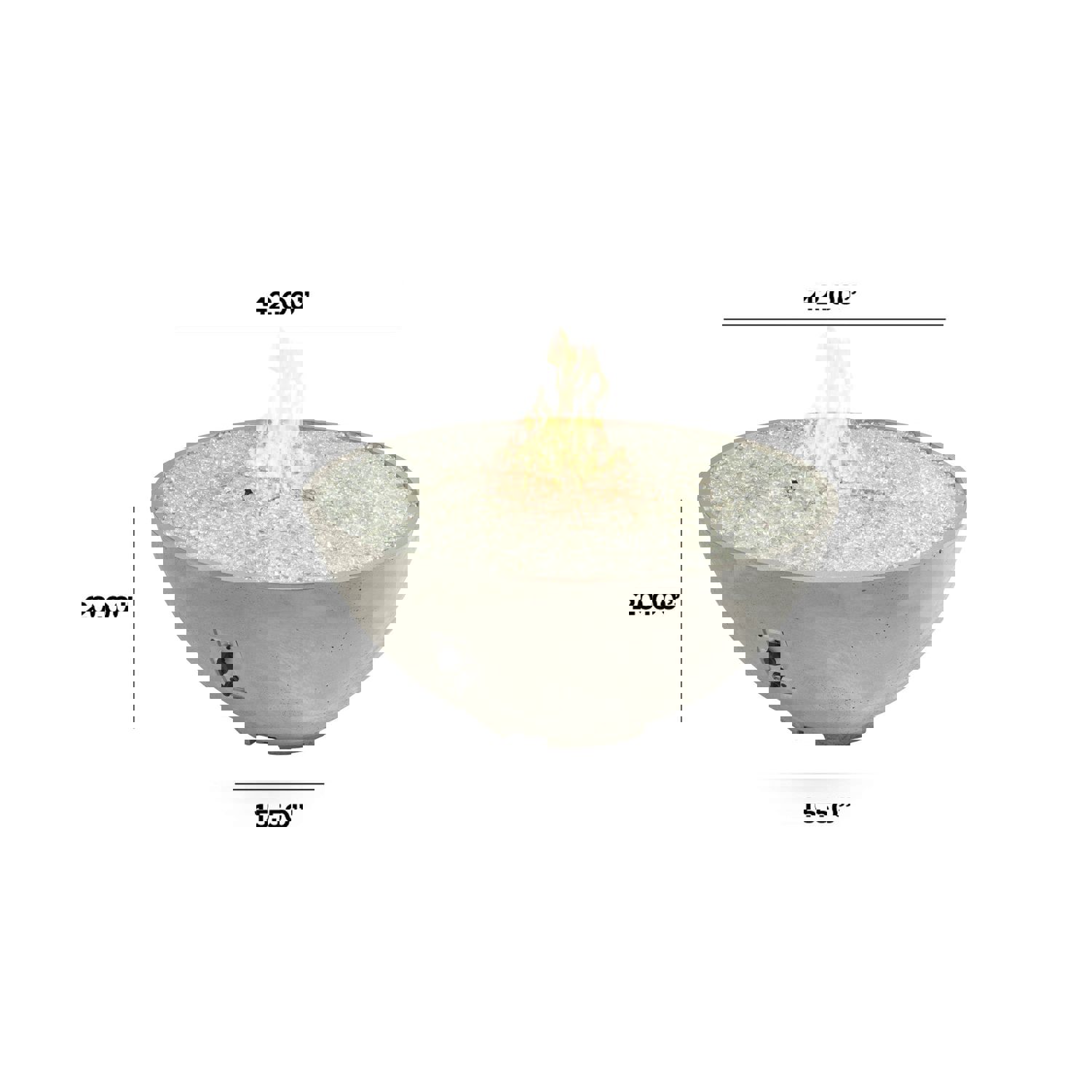 Cove Edge Round Gas Fire Pit Bowl 42 - White Supercast™ Finish
