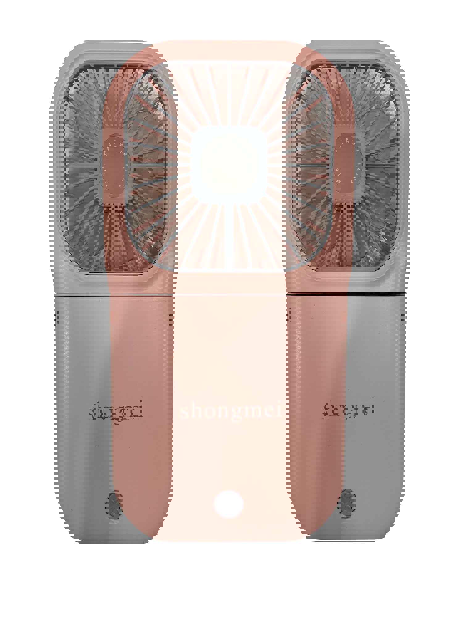 Shongmei Handheld Halter Mini Fan - 5-in-1 Portable USB Rechargeable Pocket Fan with Power Bank & Phone Holder