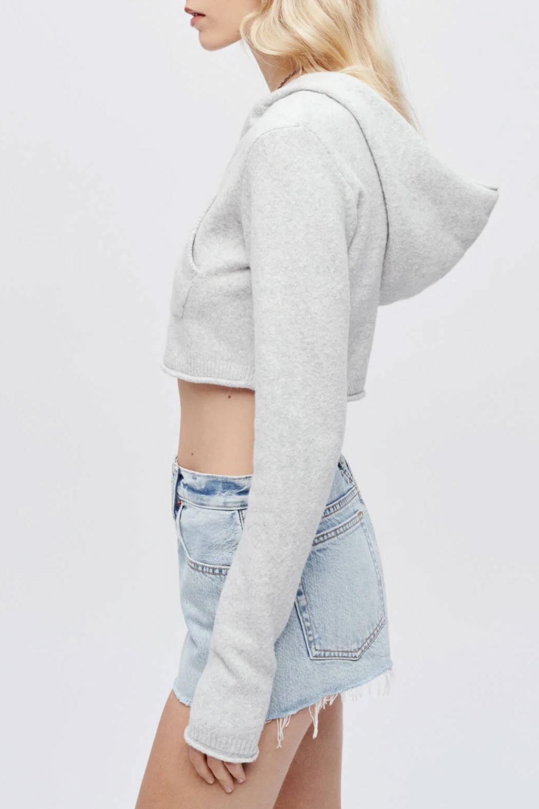 Mini Knit Hoodie | Light Grey