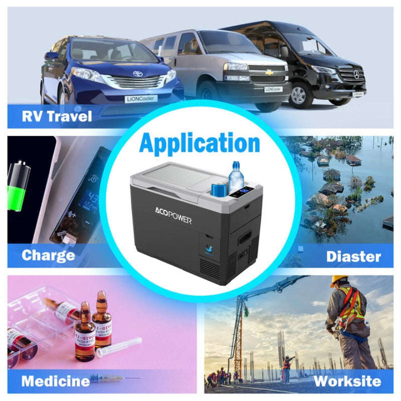 LiONCooler Mini Solar Powered Portable Car Fridge Freezer 29 Quarts Efficient Off-Grid Refrigerator