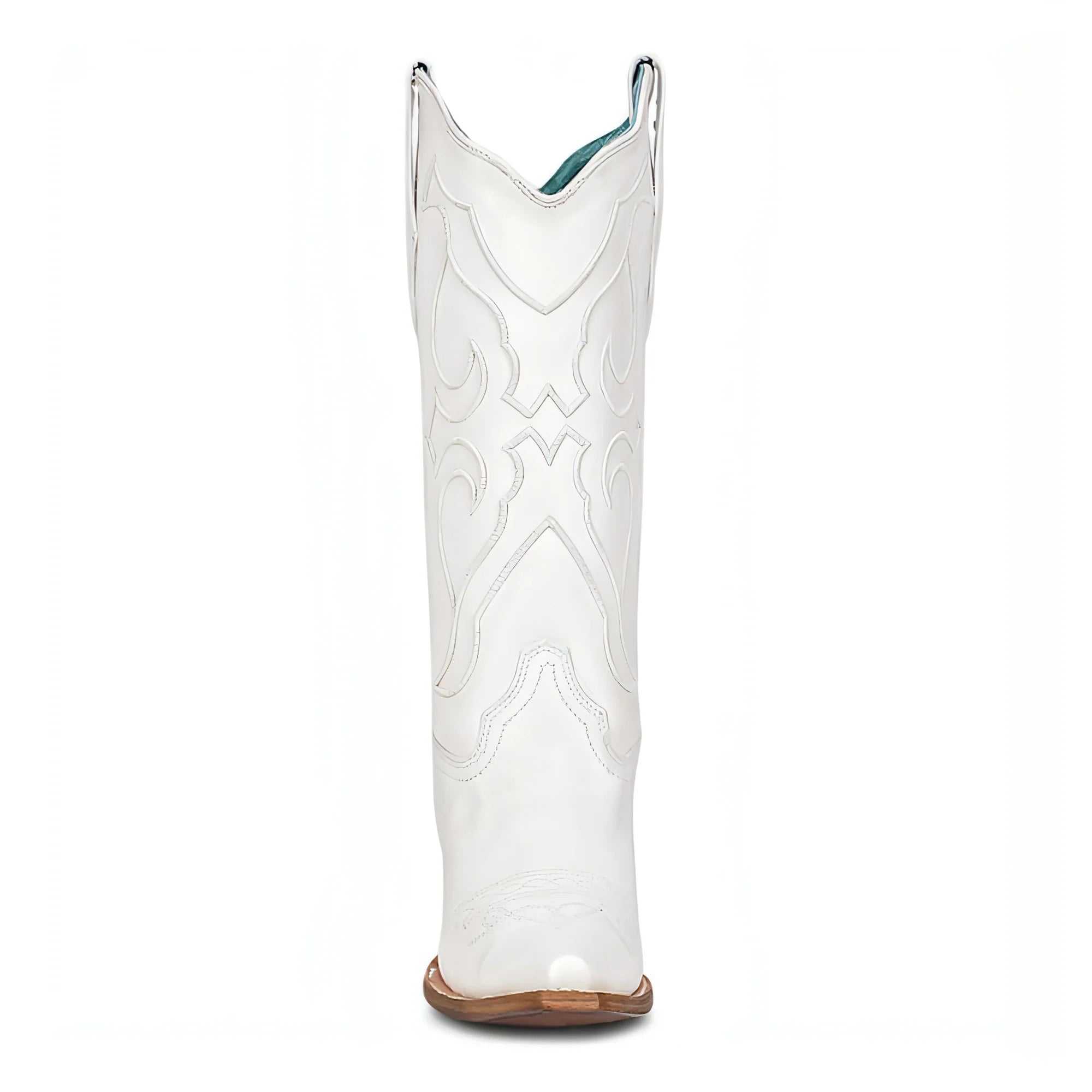 Corral Ladies Western Embroidery Snip Toe White Pull On Boots