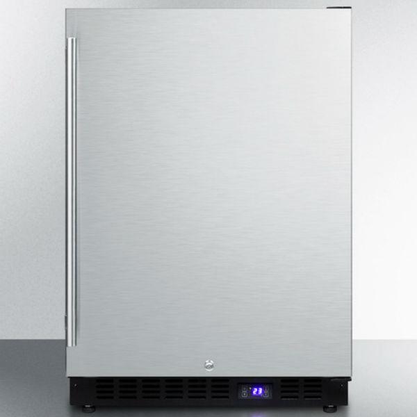 Summit SPFF51OS 24 Stainless Steel Frost Free Outdoor Freezer with Black Cabinet