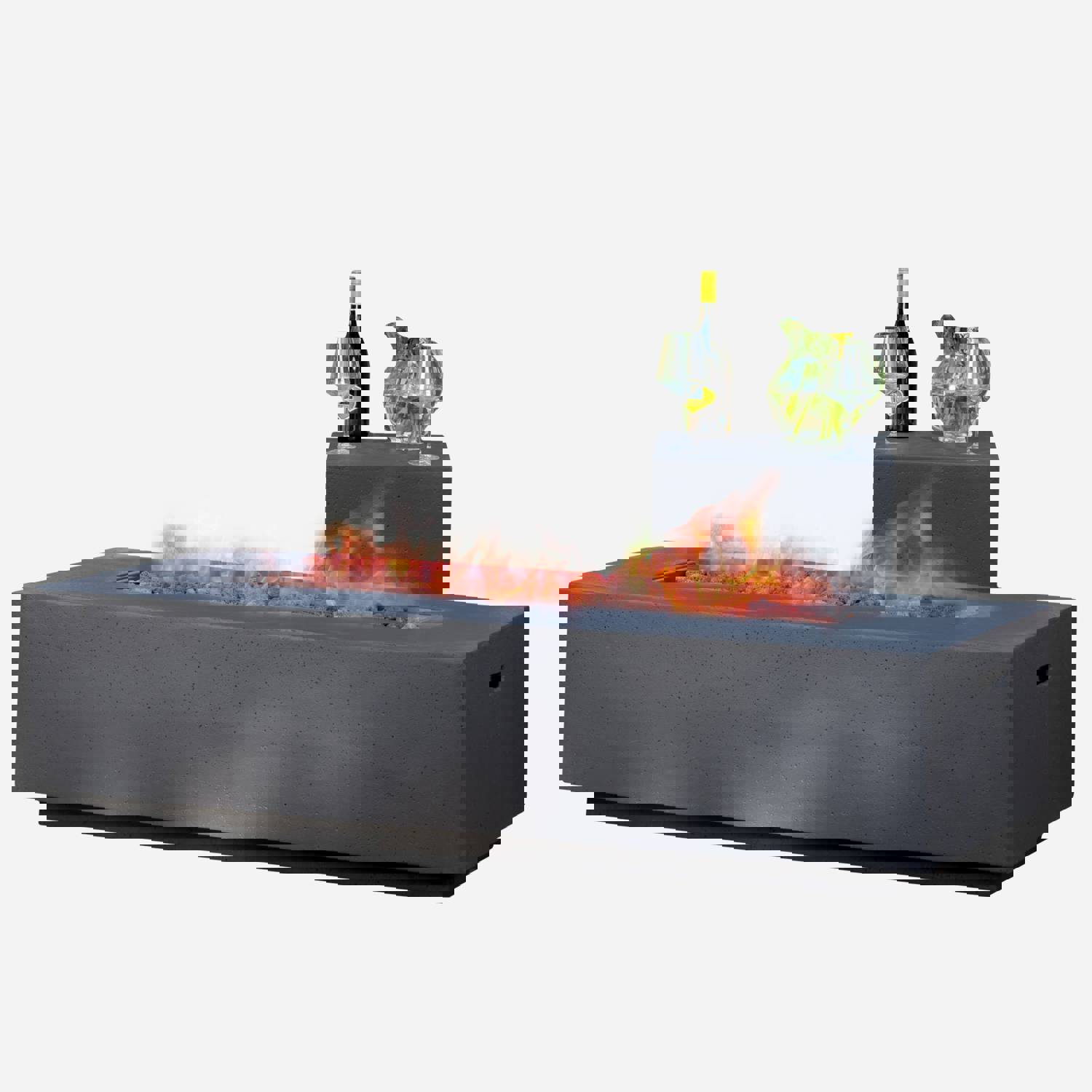 Spacious Outdoor Propane Rectangle Coffee Fire Pit Table 50,000 BTU