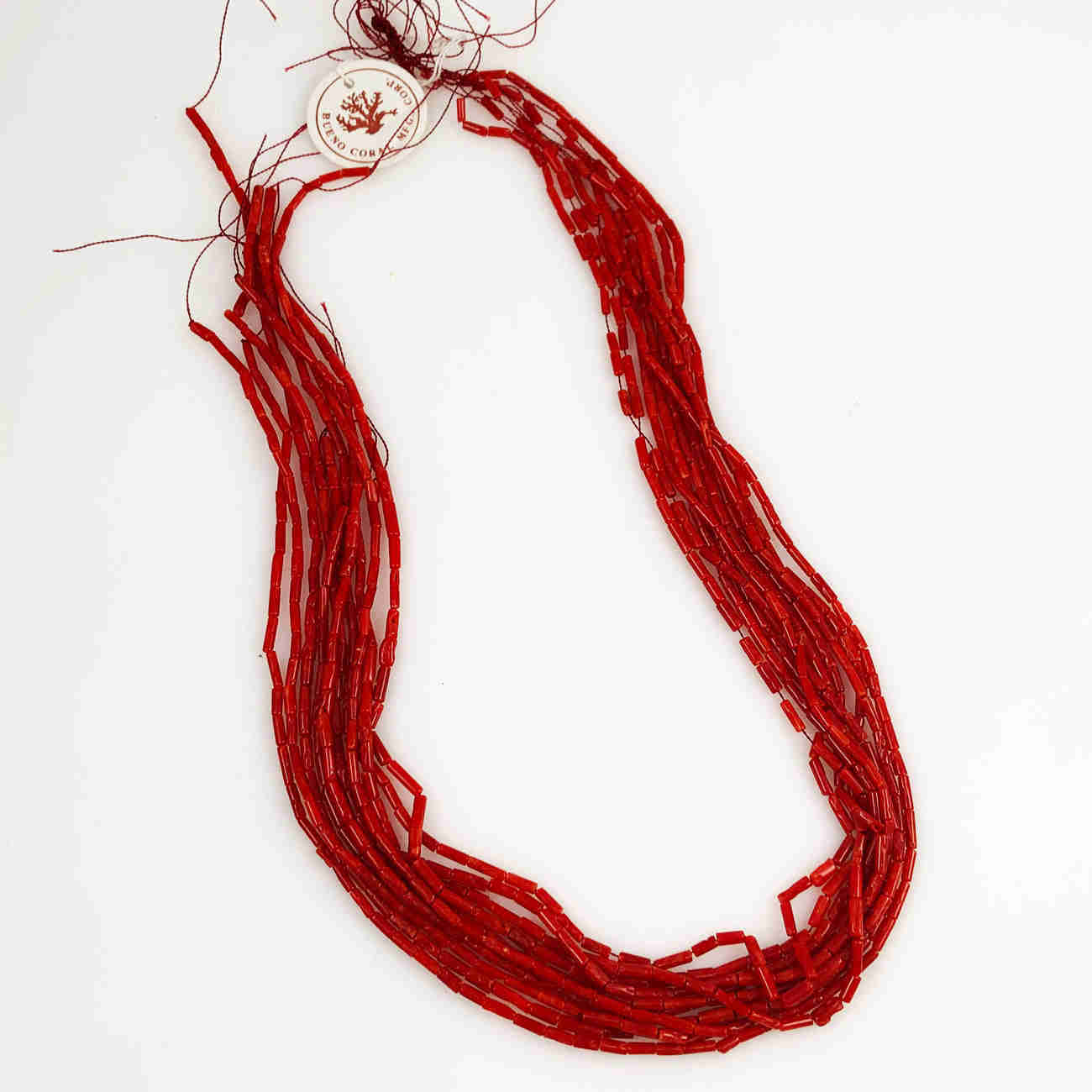 Italian Oxblood Red Coral Heishi Tubes Natural Beads