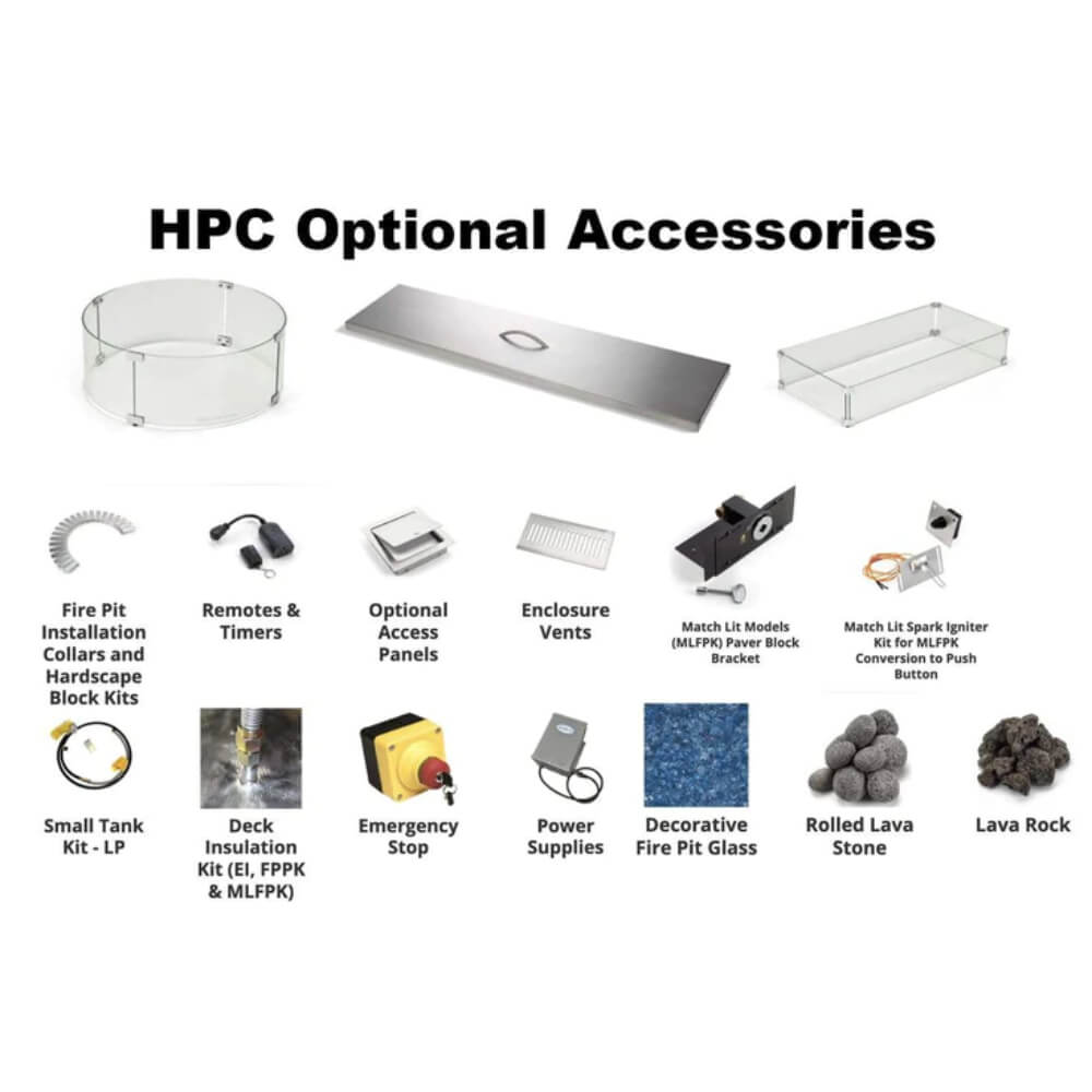 HPC 60x24 RTF SST Torpedo Rectangle Fire Pit Package