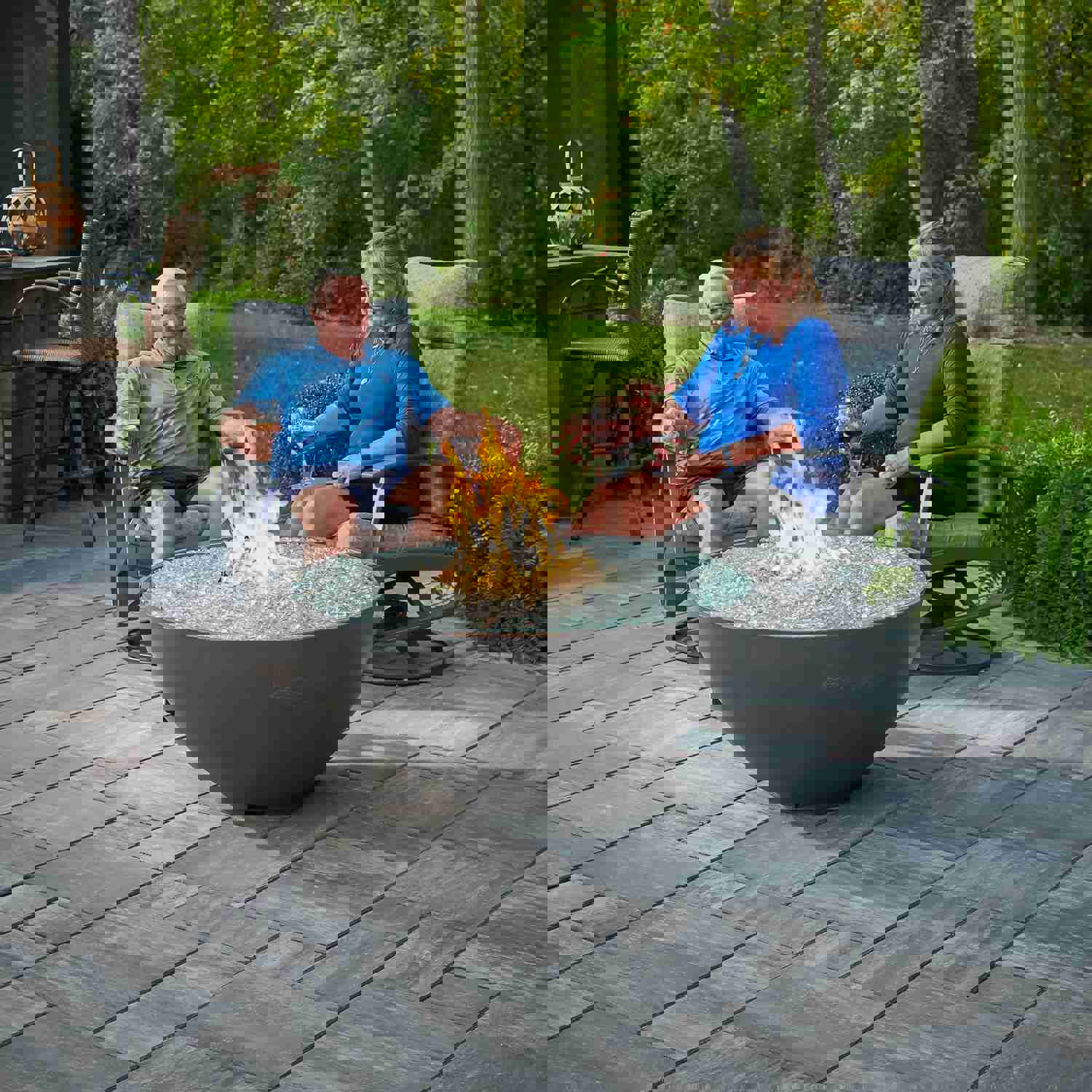 Cove Edge Round Gas Fire Pit Bowl 42 - White Supercast™ Finish