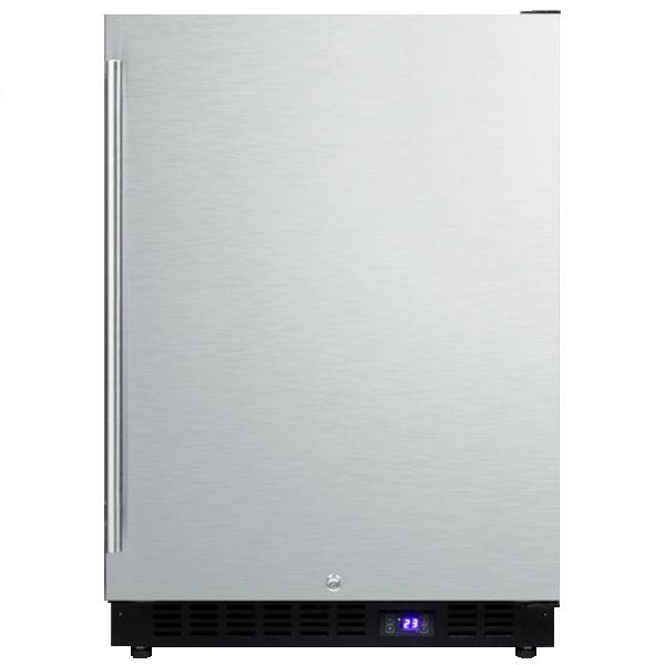 Summit SPFF51OS 24 Stainless Steel Frost Free Outdoor Freezer with Black Cabinet