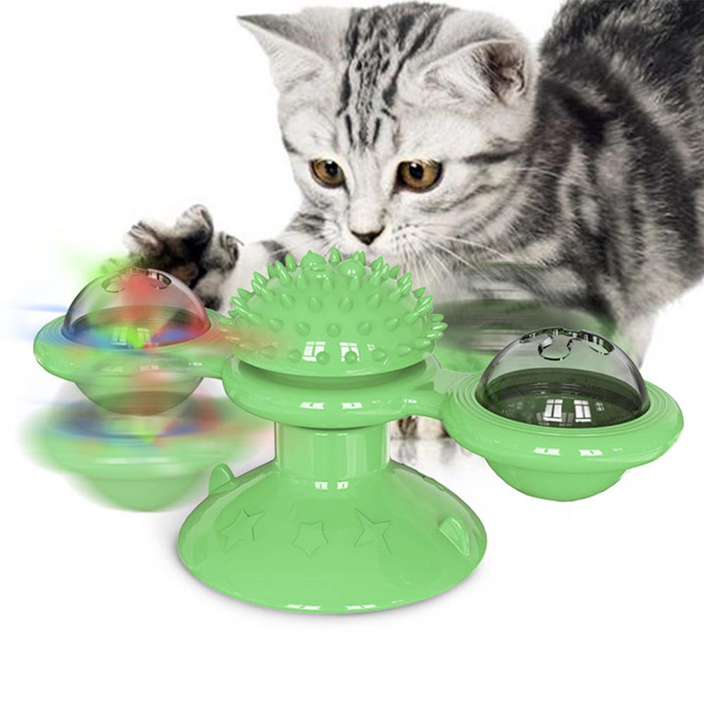 Interactive Puzzle Training Turntable Windmill Ball Toy for Cats