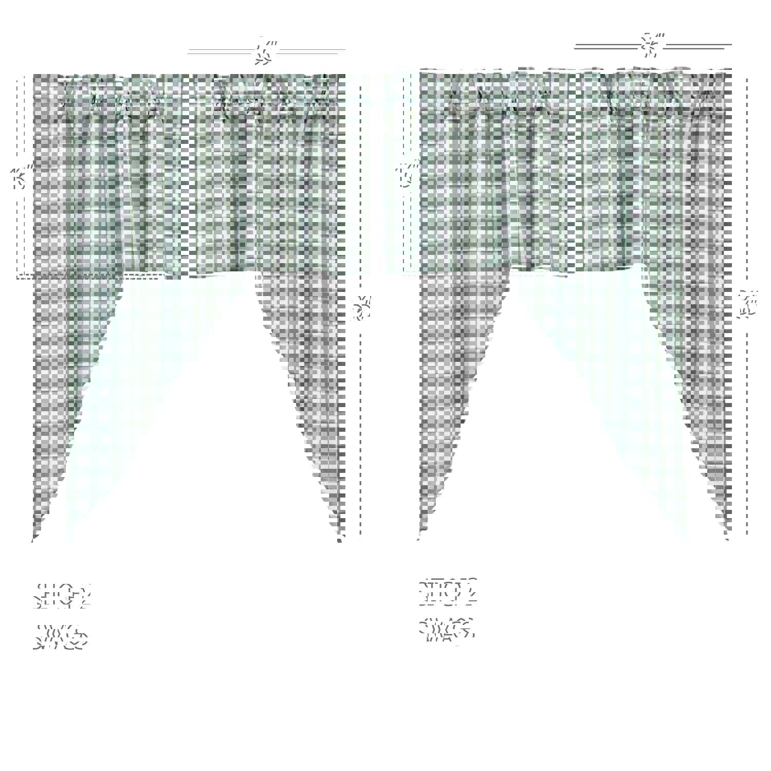 Annie Buffalo Green Check Swag Curtain Set of 2 - Modern Farmhouse Style