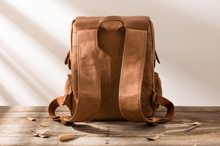 Cool Brown Men's Leather Backpack - Travel & Laptop Backpack