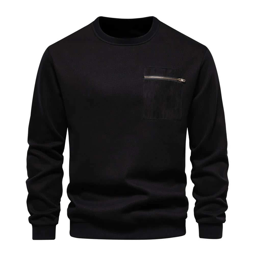 Nukty High Quality Cotton Sweatshirt for Men with Zipper Pocket