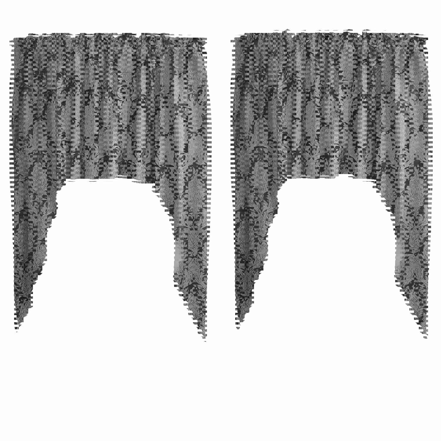 Jacquard Royal Damask Swag Window Valance - 54" Wide / 36" Tall